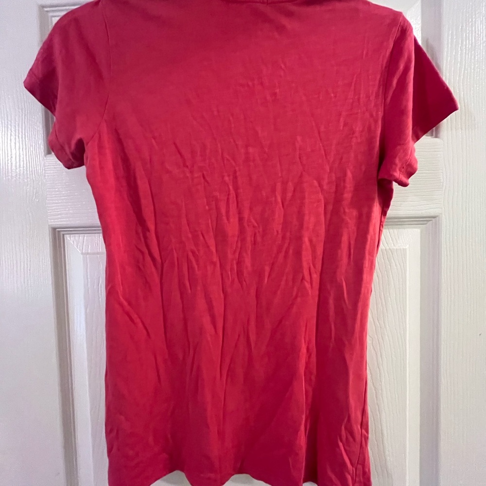 Lucky Brand Graphic Skull and Flowers Tee.  Red. Size Small. - Picture 8 of 8